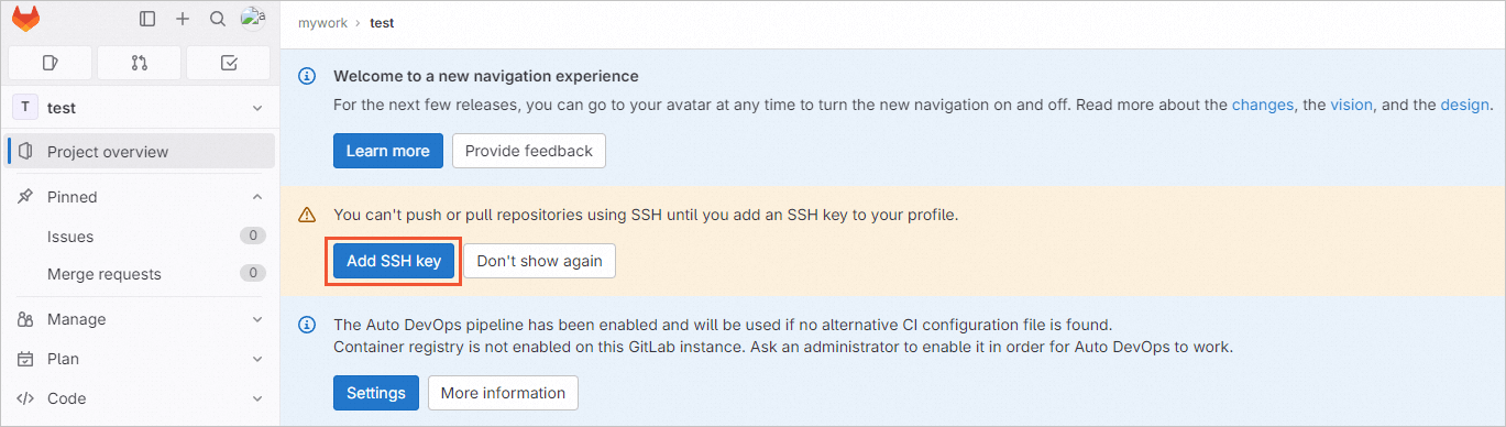 GitLab 添加 SSH key