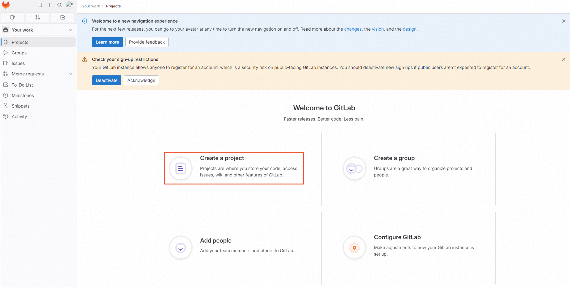 GitLab 创建项目